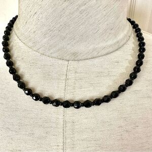Black beaded vintage necklace
